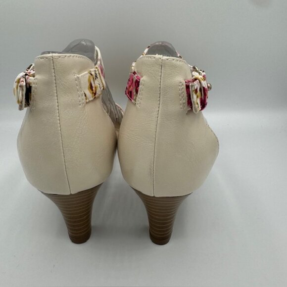Aerosoles A2 Heelrest Floral / Beige Peep Toe Sandals Size 8.5 NEW!!! - Picture 4 of 6